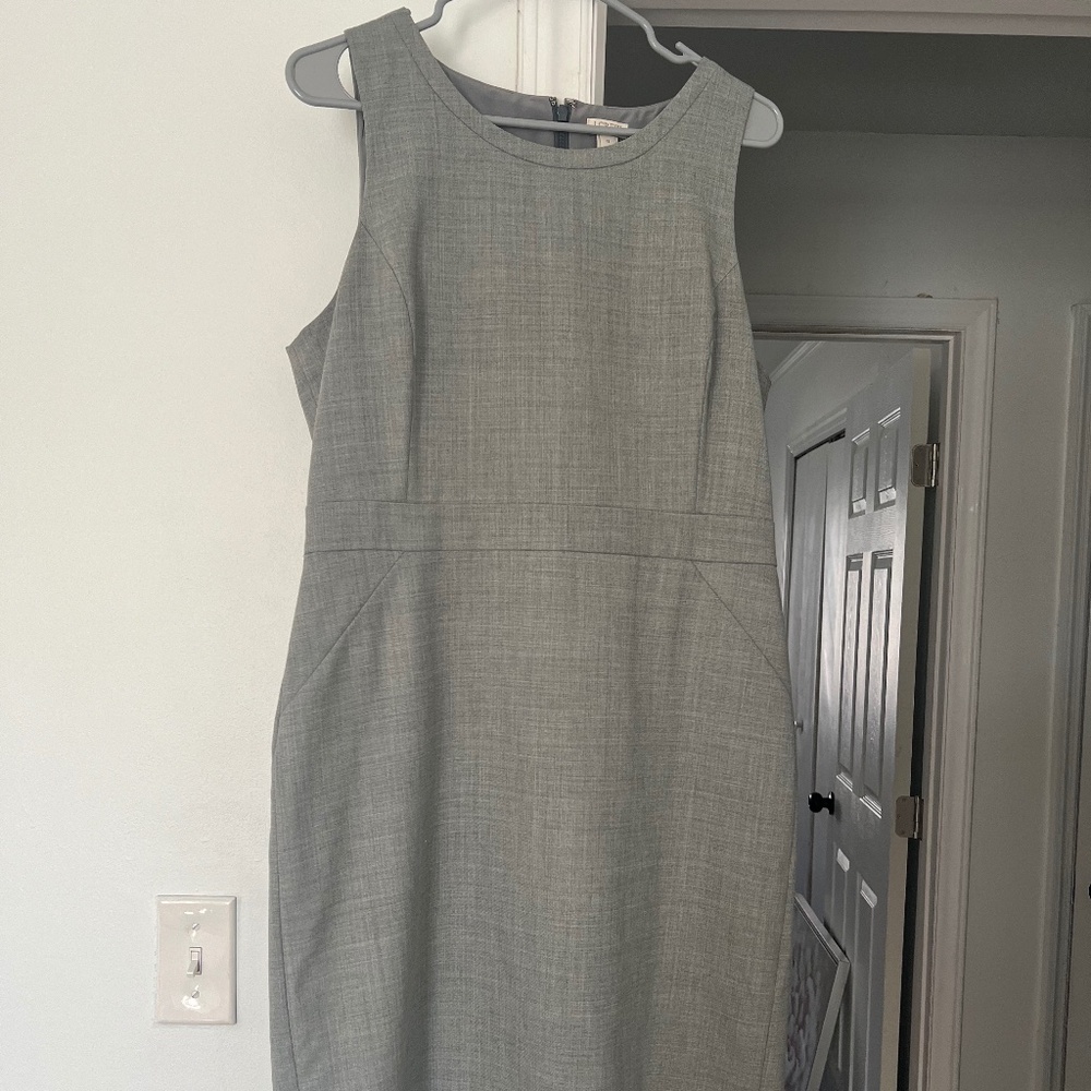 J Crew Gray Suiting Shift Dress Size 12